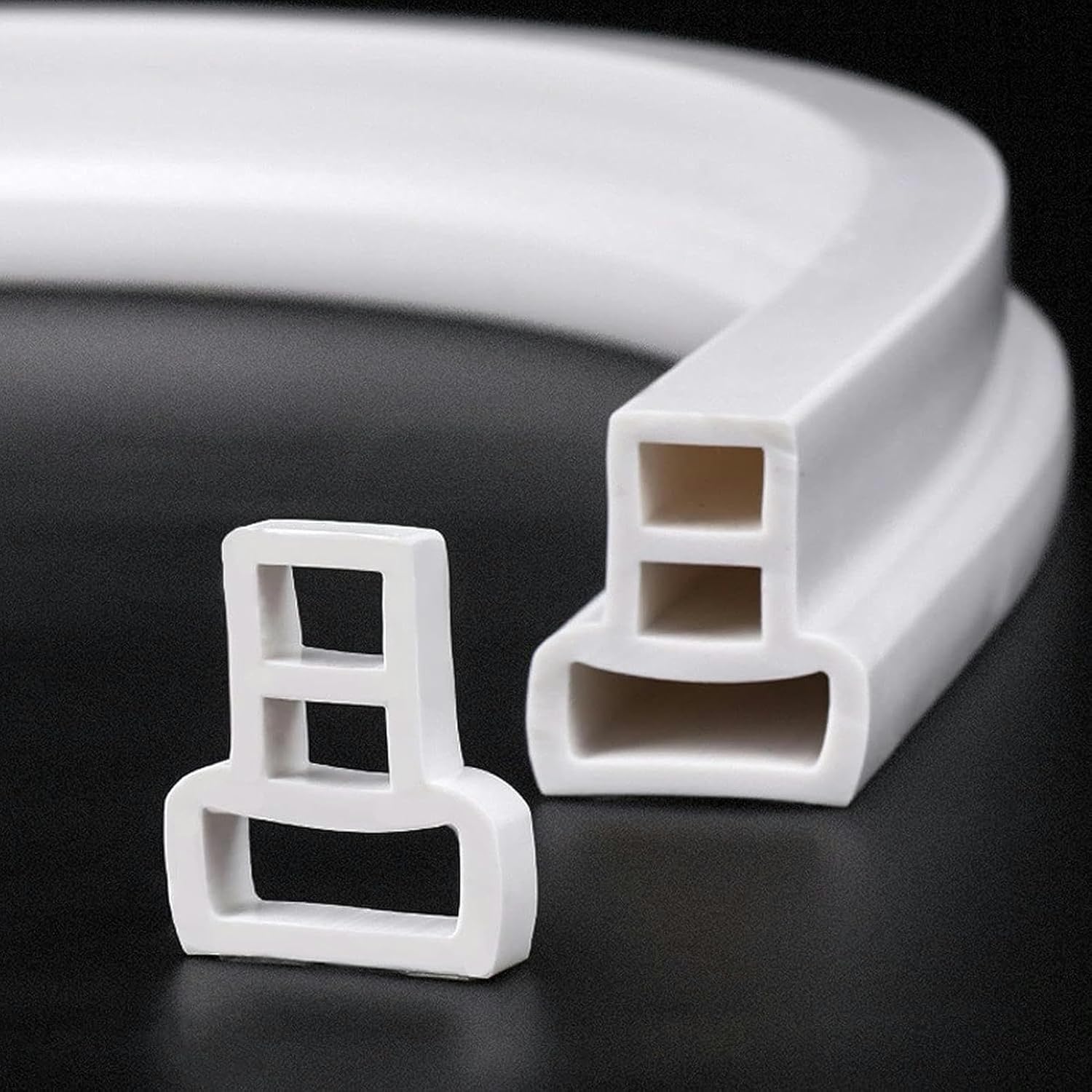 FLTRGO Shower Threshold Water Dam Barrier, Collapsible Shower Door Bottom Seal Strip,Silicone Sink Water Splash Guard for Kitchen and Bathroom, Water Stopper Wet and Dry Separation