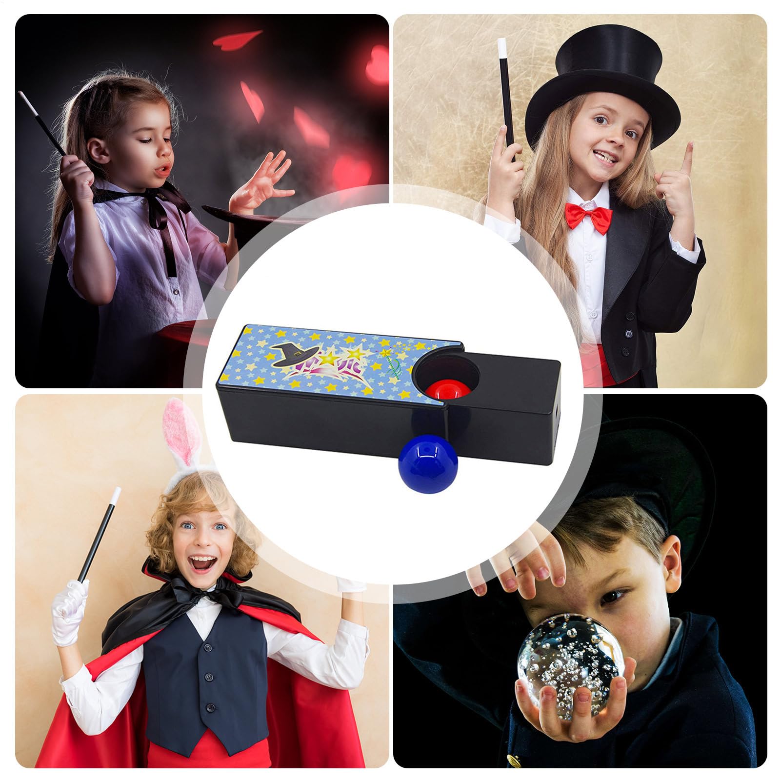 Kids Magic Box - Caja Mágica para Niños Cambiables | Props De Mago Cambiables | Box De Truco Interactivo | Truco De Magia Interactiva Se Vuelve Roja A La Pelota De Primer Plano Mentalismo Y