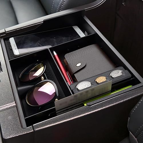 Miniatura 5 de Compatible con accesorios Toyota Tundra Organizador de bandeja de consola central para Tundra 2007-2020 2021, bandeja de almacenamiento secundario