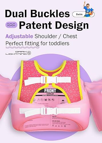 Miniatura 8 de Toddler Floaties, Swim Vest for Boys and Girls Age 2-6 Years Old, 30-50 Pounds Children Water Wings Arm Floaties in PuddleSeaPoolBeach