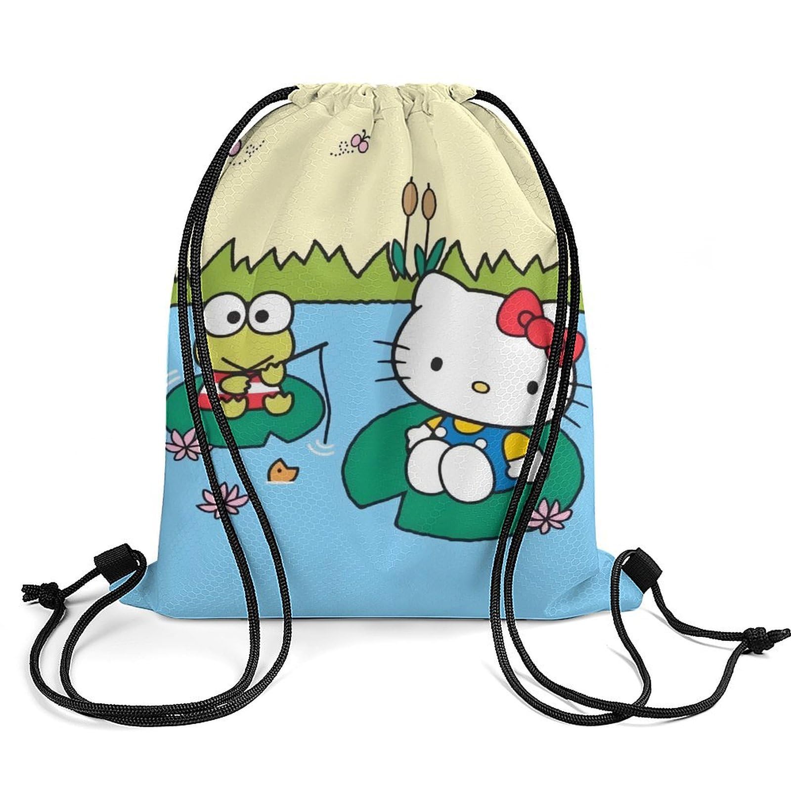 Amazon.co.jp: 巾着袋 けろけろけろっぴ ナップサック ジムサック