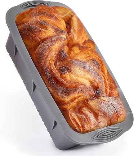 Fchil Molde de silicona para pan de pan, molde de silicona para hornear, molde grande antiadherente para pan de plátano, pan casero, pastel,