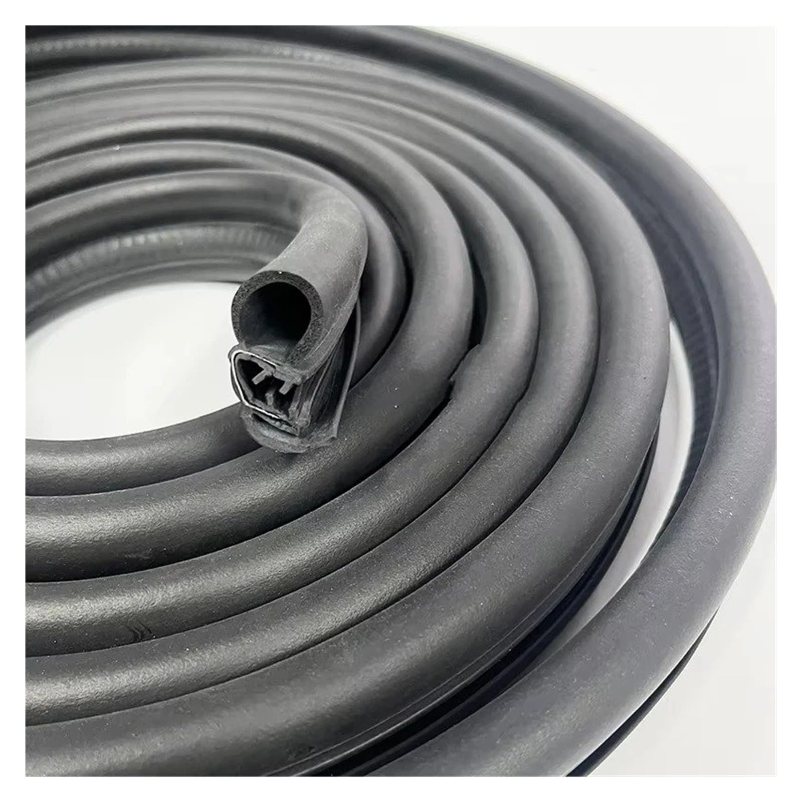 Rubber Seal Car Door Weatherstrip Steel Belt Weatherstripping Soundproof Waterproof Seal Kit Strip Rubber Edge Trim Strip(4 Meter)