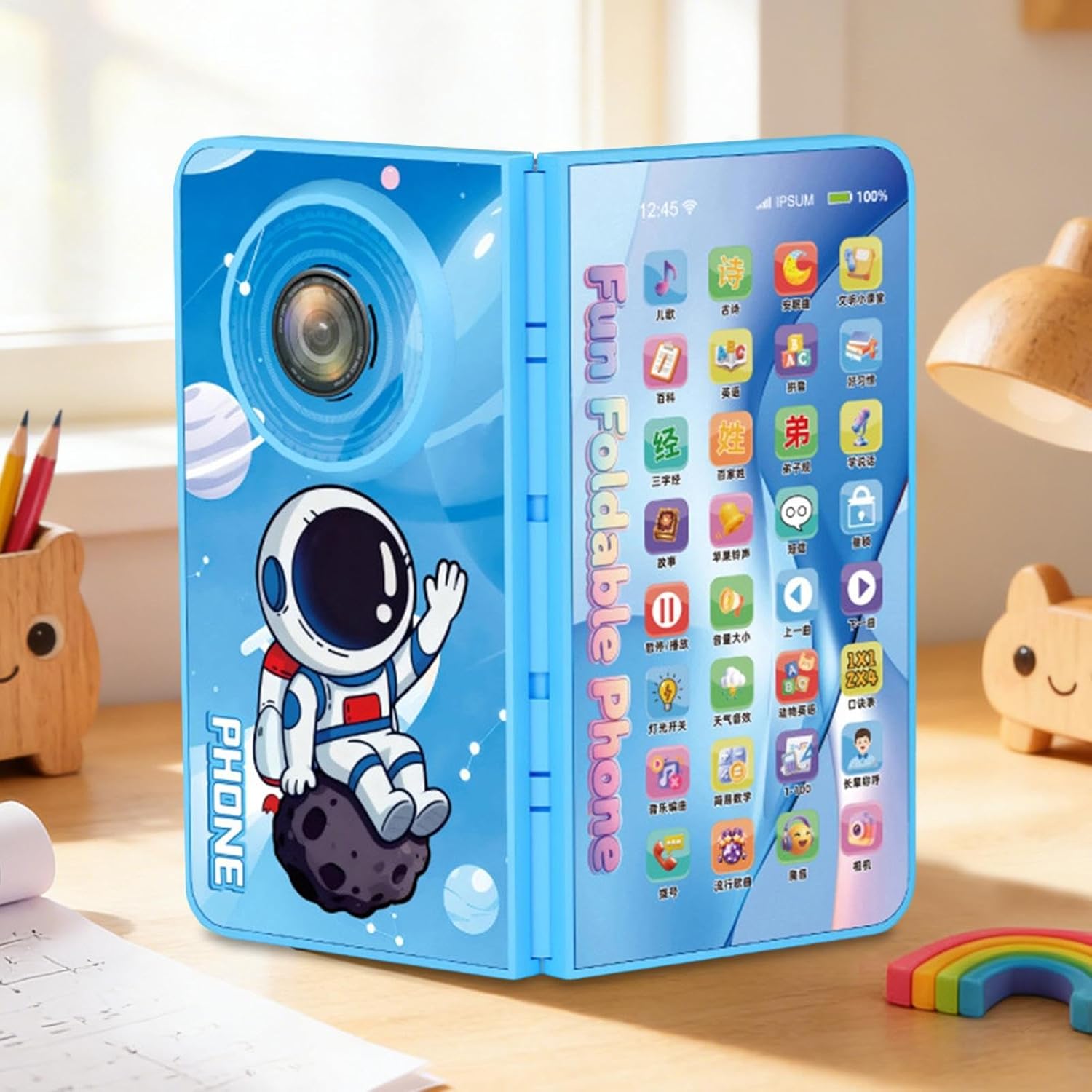 Phone Toy - Foldable Play Cell Phone | Child Musical Toys, Preschoolers Birthday Home Apartment Playroom Holiday Daycare Travel Playdates