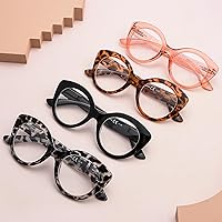 Vista 2 de Gafas de lectura redondas para mujer, paquete de 4 lectores grandes para mujer