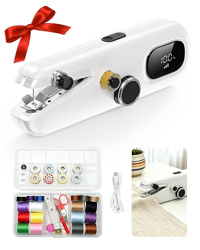 Handheld Sewing Machine,Portable Rechargeable with LCD Display & Sewing Kit