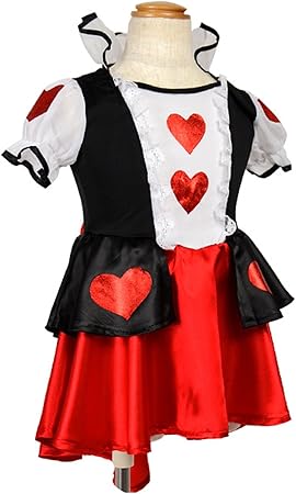 Amazon 子供服 ハートの女王 ワンピース お姫さま おとぎ話 コスチューム 衣装 発表会 ハロウィン 不思議の国のアリス 1 130センチ対応 キッズコスチューム おもちゃ