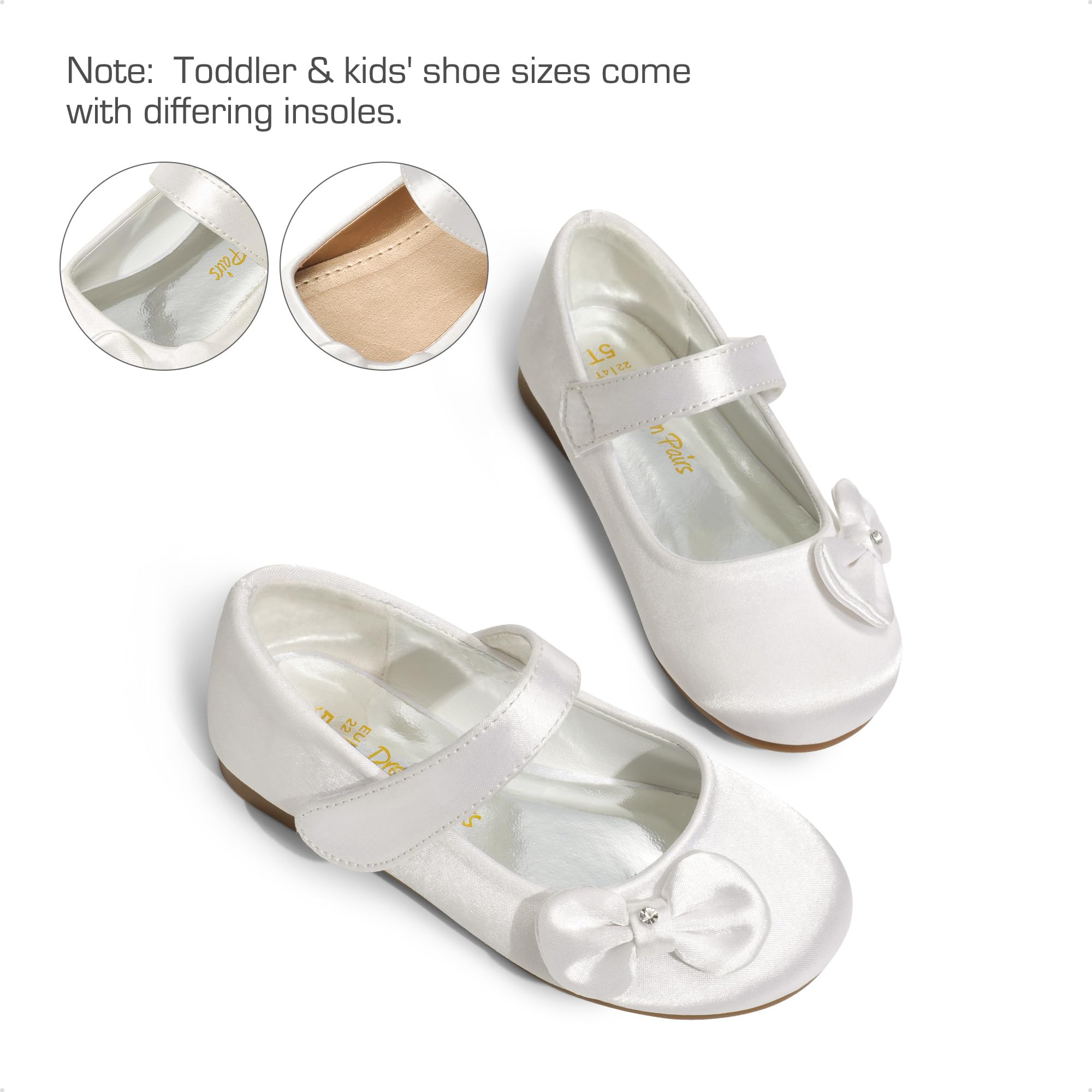 DREAM PAIRS Dziewczęce buty na ubrania dla dziewczynek z kwiatami na wesele, imprezę