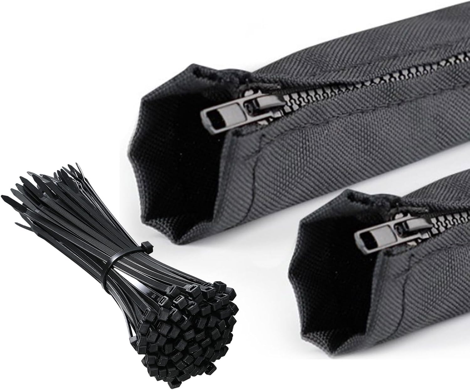 2PCS Motor Cable Organizer Sleeve Zippered Troll Sleeve