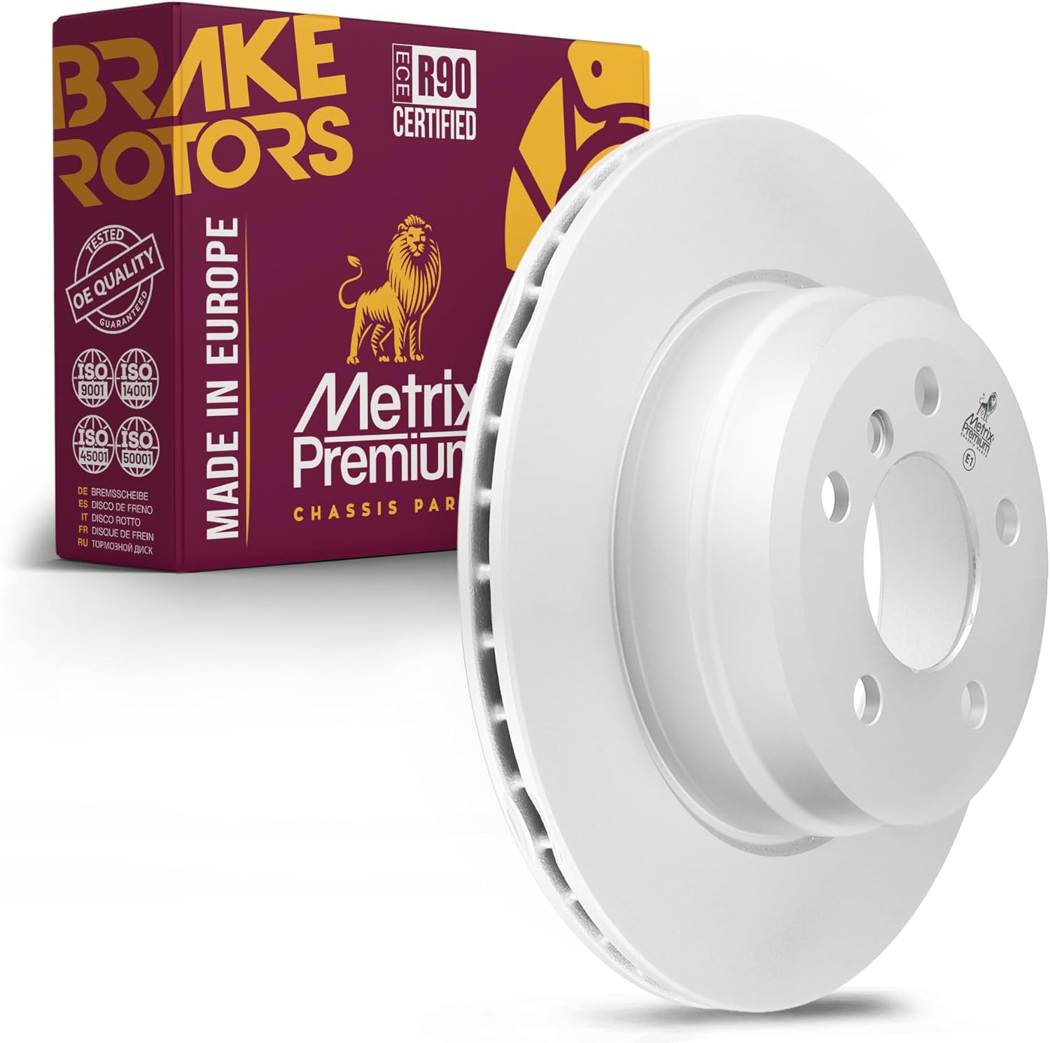 Metrix Premium Chassis Parts - 12.6 inch (320 mm) Rear Coated Vented Disc Brake Rotor Fits 2007-2018 BMW X5, 2010-2019 BMW X6, Replacement 980593FZN, Made in Europe