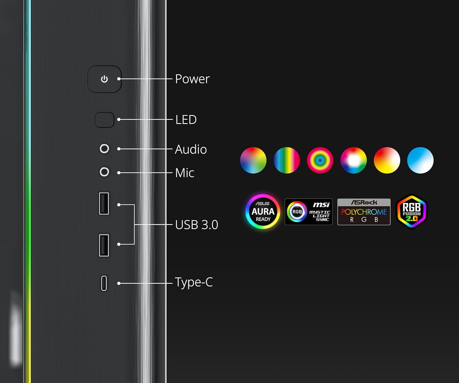 MONTECH King 95 PRO Dual-Chamber ATX Mid-Tower PC Gaming Case, High-Airflow, Toolless Panels, Sturdy Curved Tempered Glass Front, Six ARGB PWM Fan Pre-Installed with Fan Hub, King 95 PRO Black US