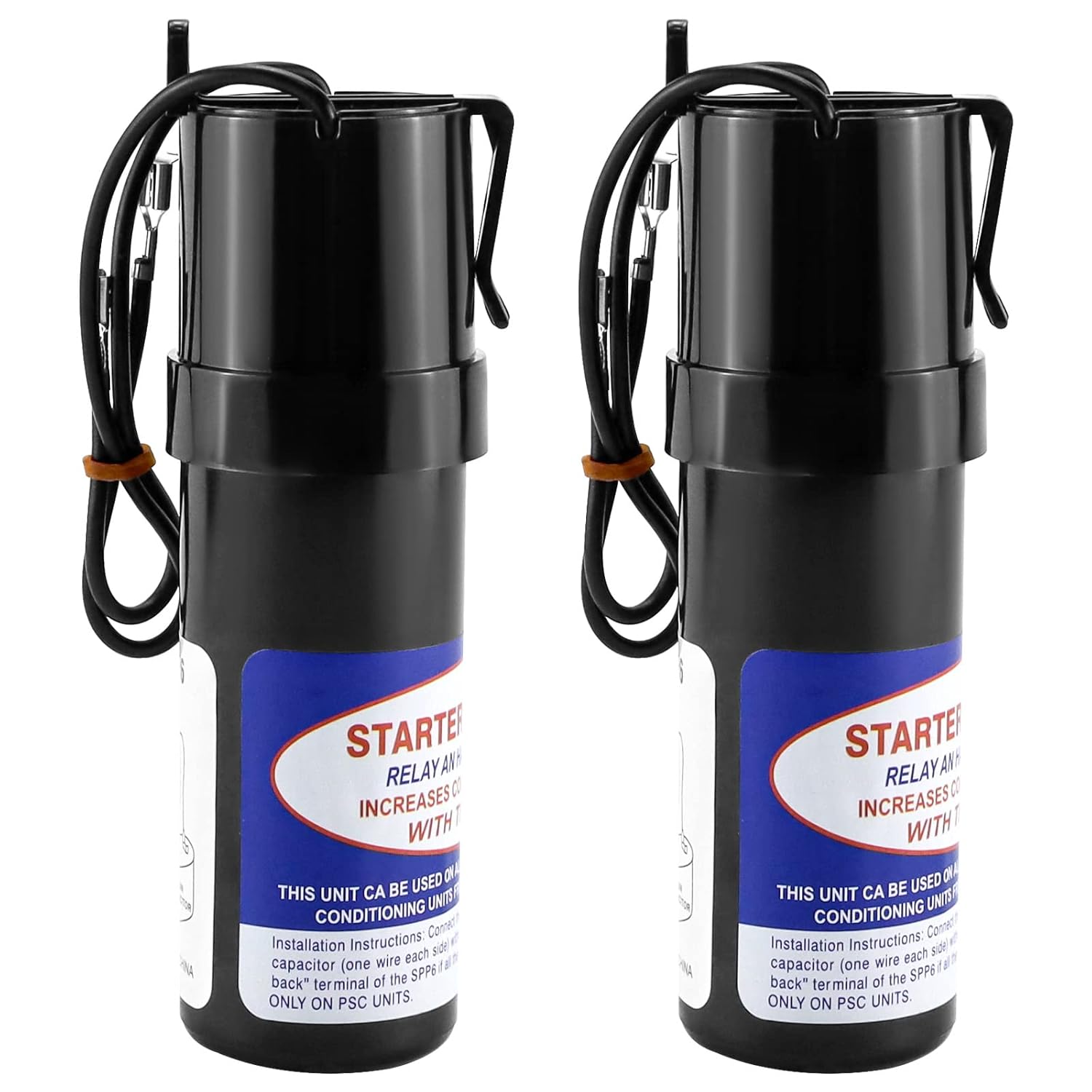 AMI PARTS SPP6 Hard Start Capacitor Replacement 115V Thru 288VAC Hard Start kit for air Conditioner Units from 4,000 to 120,000(1/2 Thru 10H.P.),Increases Compressor Torque 500% 2pcs