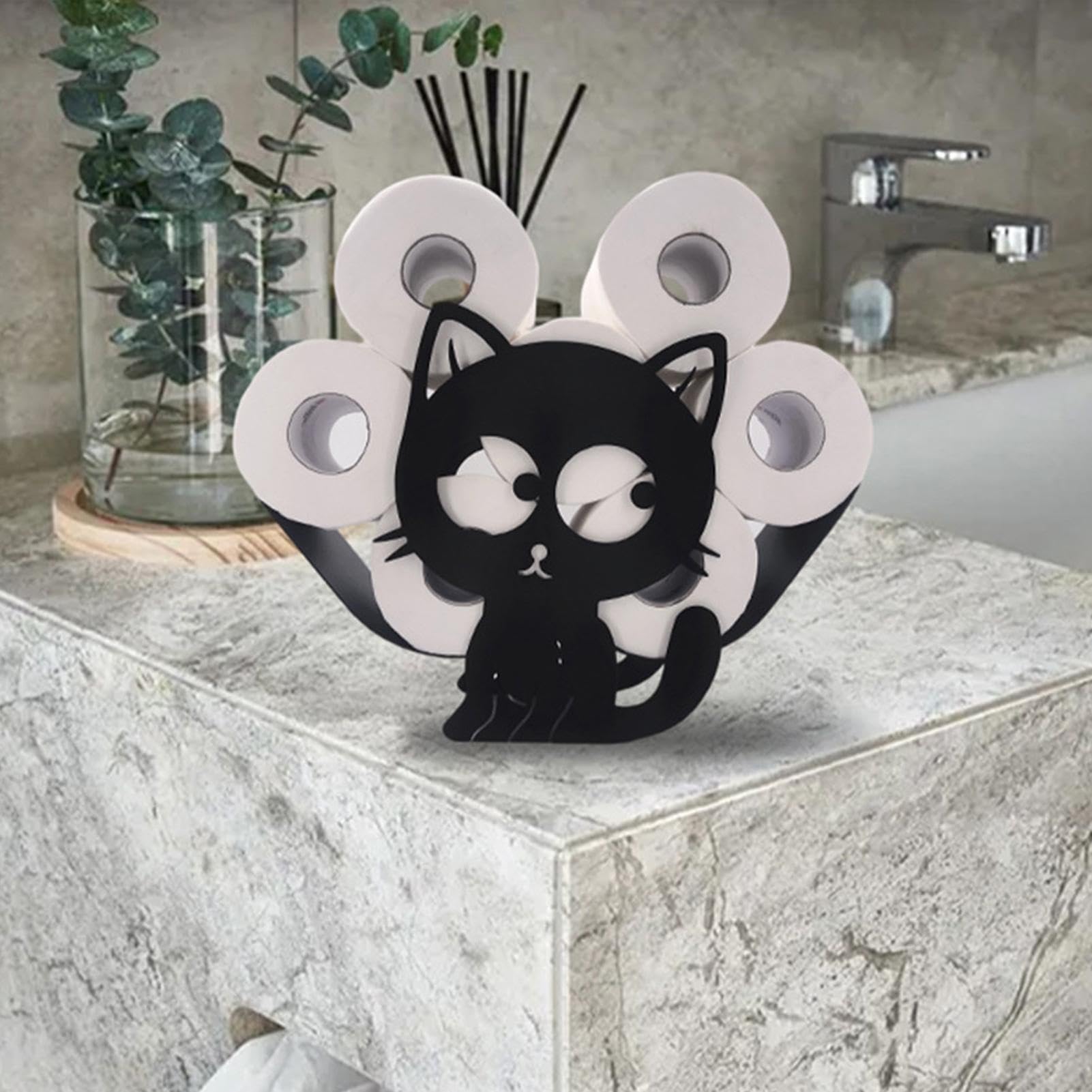 Soporte Metálico para Rollo de Papel de Cocina Decoración Metálica para el | Estante para Toallas de Papel de Baño para Encimera de Cocina Baño Aseo Hogar Casa de Campo Granero