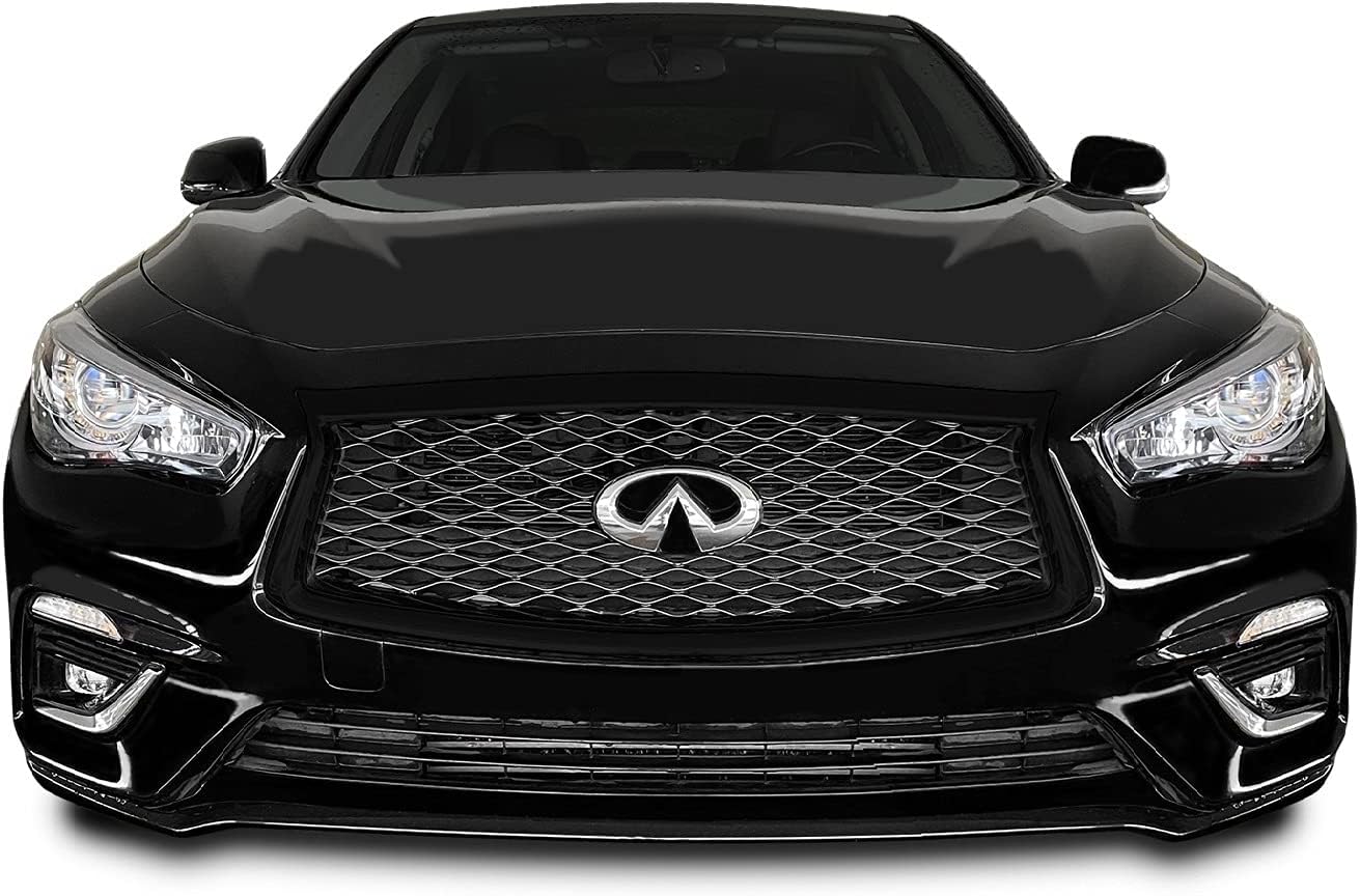 SlickMod Chrome Delete Blackout Vinyl Overlay for 2018-2022 Infiniti Q50 Front Grill Trim (Gloss Black)
