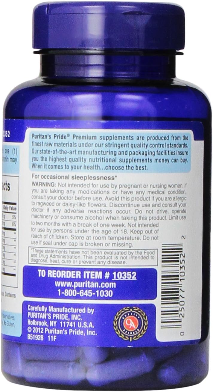 Puritan's Pride Super Snooze with Melatonin Rapid Release Capsules,100 Count
