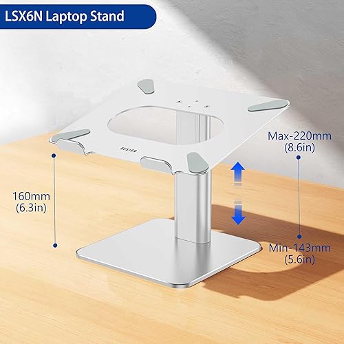 Miniatura 4 de BESIGN LSX6N - Soporte elevador ergonómico ajustable para laptop, soporte para computadora compatible con Air, Pro, Dell, HP, Lenovo More 10-15.6",