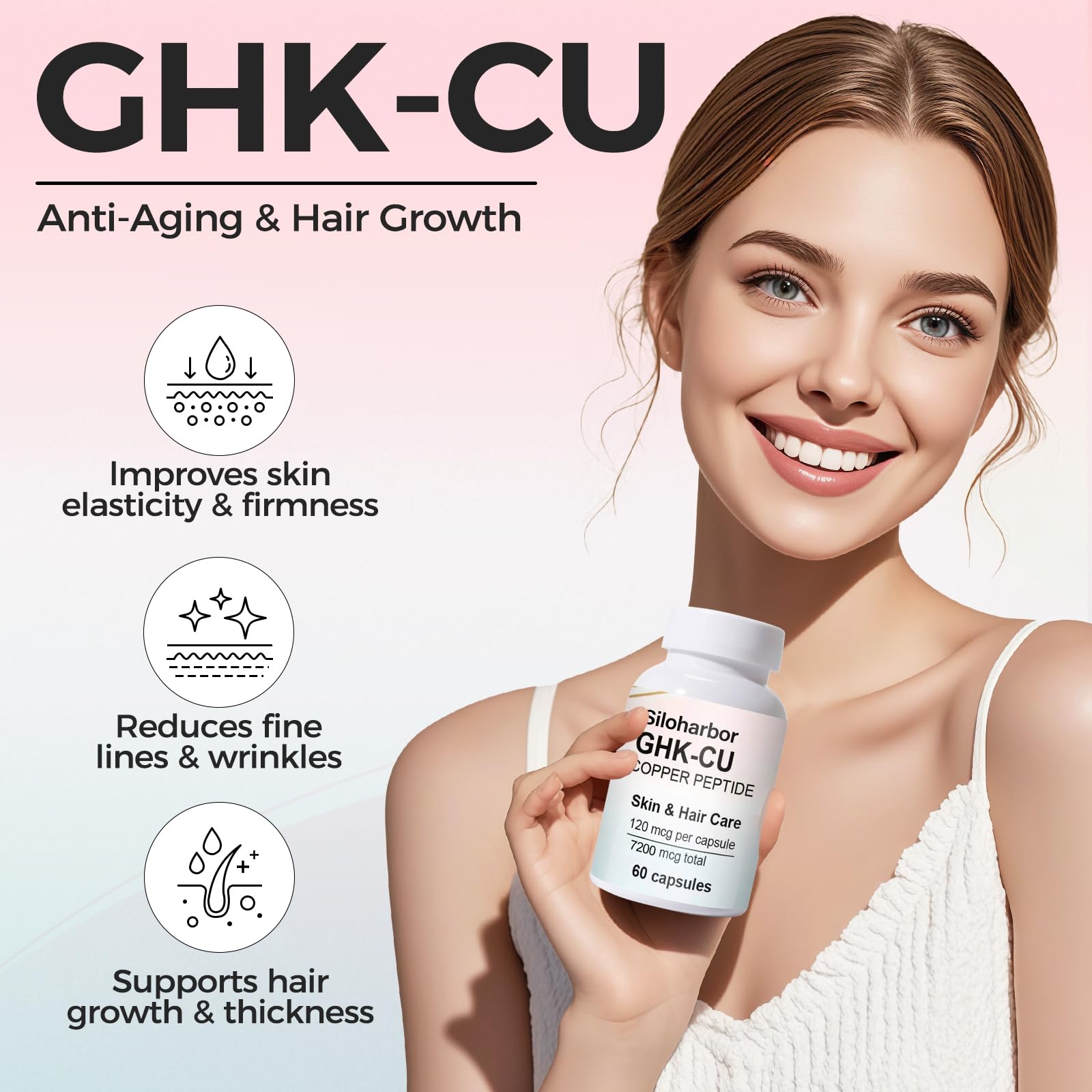 ghk-cu benefits skin hair anti-aging Amazon.com: GHK-Cu Copper Peptide Supplement, 120mcg High-Purity Supplement for  Skin & Hair, Enteric-Coated for Maximum Absorption, Vegan & Gluten-Free (60  Count) : Health & Household