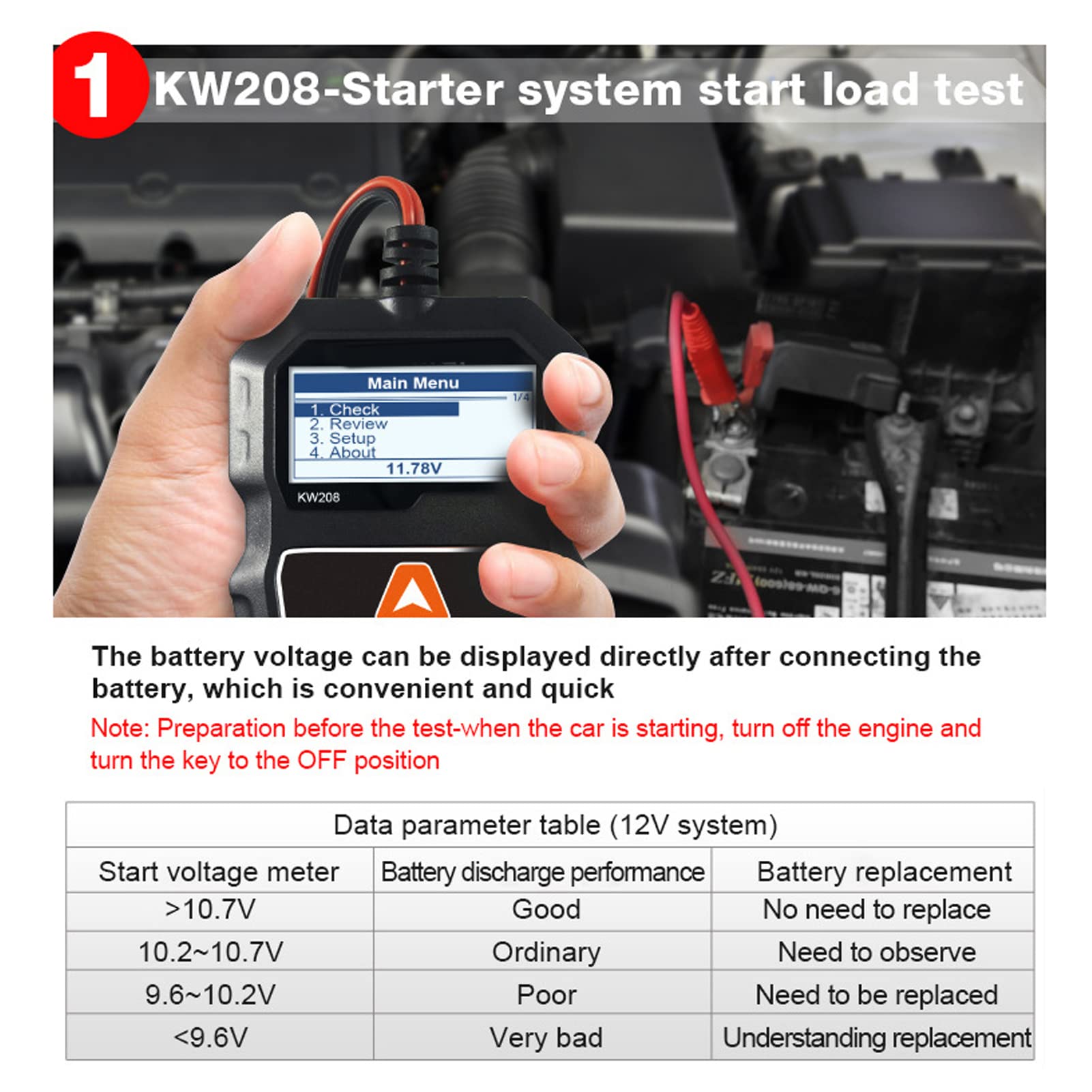 Tester Akumulatora Samochodowego 12V 100-2000 CCA Tester Obciążenia Akumulatora Tester Alternatora Samochodowego Automatyczny Tester Systemu Rozruchu i ładowania Skaner Cyfrowy Analizator Alternatora