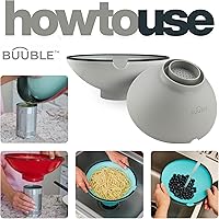 Vista 4 de Ultimate Grease Drainer & Food Strainer (Gray) Premium Heat-Resistant Silicone Colander for Bacon, Ground Beef, Pasta & Veggies; Fits Pans, Cans &