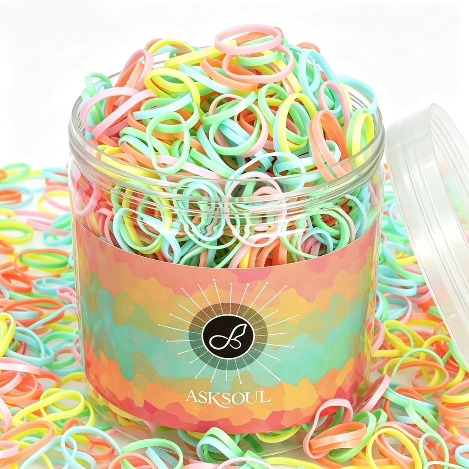 1000PCS Macaron Colorful Hair Ties
