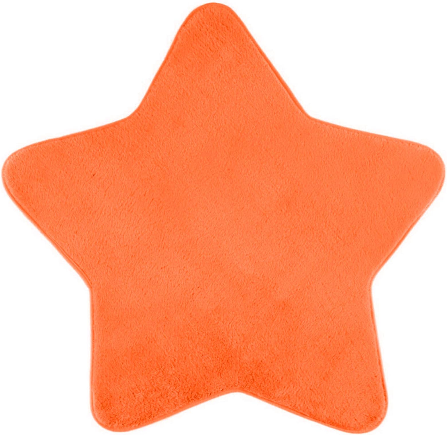 New Little Dreams Baby Supersoft Fluffy Star Shaped Nursery Rug Carpet Mat Orange 70cm
