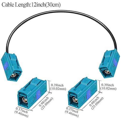 Miniatura 7 de TUOLNK Fakra Z Cable RG174 Fakra Z hembra a hembra RF cable coaxial de 3.3 pies (1M) cable de extensión de antena GPS para radio FM AM Sirius XM