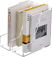 Vista 1 de SANRUI Acrylic File Organizer, Clear Desk Organizer and Storage Bins Holding for Folders, Binders, Notebooks, Envelopes, Multi-purpose Magazine File