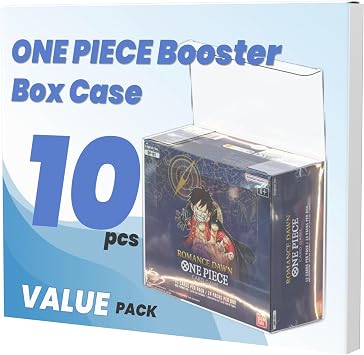 PET OPCG Booster Protector for One Piece Card Game Booster Pack of 10 - 0.50mm Thick Clear One Piece TCG Booster Display Box - OP01/OP03/OP04/OP05/OP06 Protector Case Pack of 10