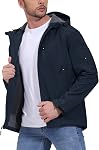 JHMORP Men's Spring Fall Jackets Waterproof Lightweight Full Zip Hiking Work Softshell Fleece Jacket Coat