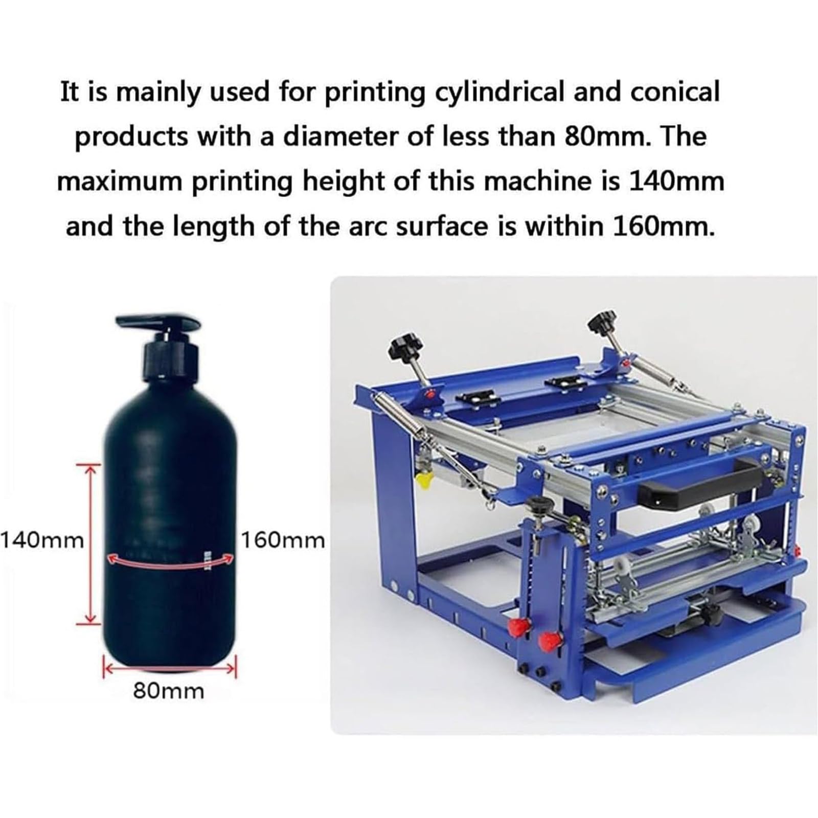 3,2 cala / 80 mm Cylindryczna prasa do sitodruku Cylinder maszyna do sitodruku Zakrzywiona maszyna do sitodruku