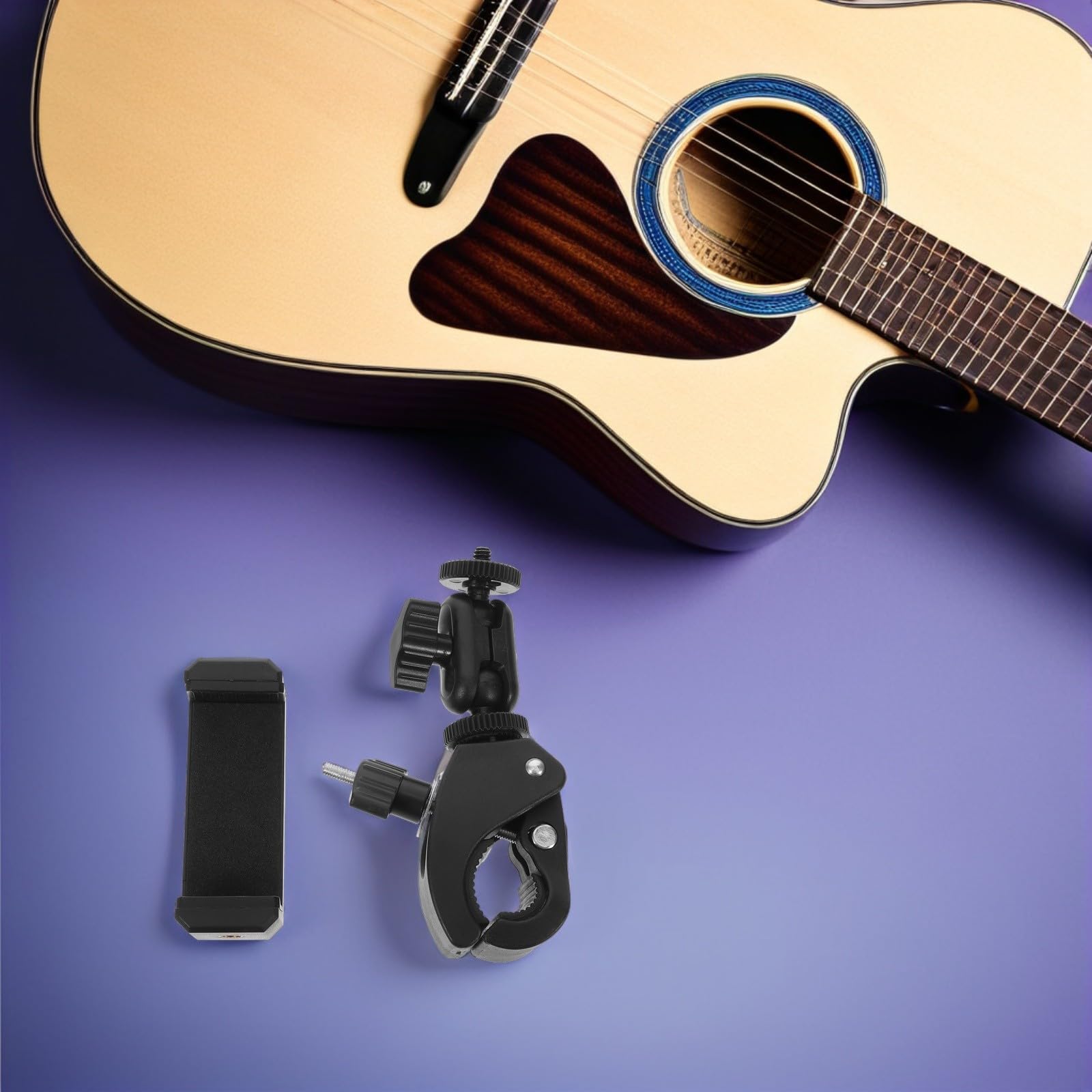 Supporto per Cellulare Lyre per Clarinetto in Plastica Nera, Portatile e Regolabile a 360°, per Musica a Casa in Aula
