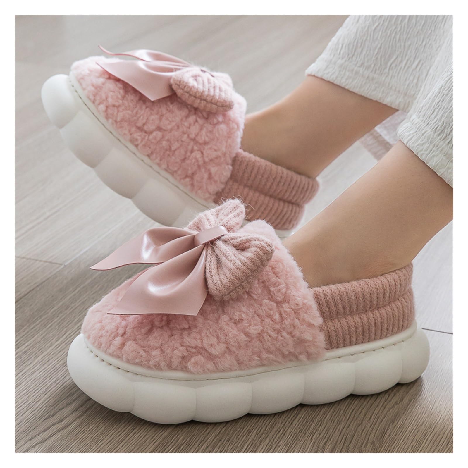 Chaussures en coton à semelles épaisses et confortables avec sac assorti JFDBGU pour femme
