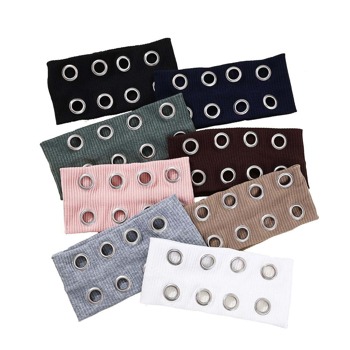 3 Pcs Punk Rock Style Grommet Headband, Metal Eyelet Design image 3