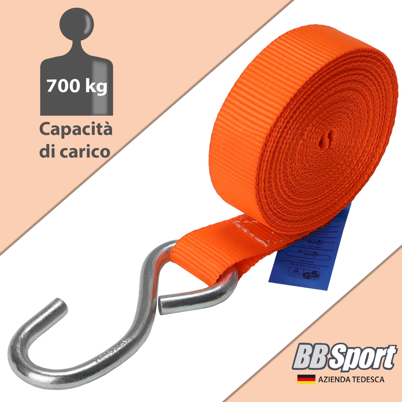 Cinghie Di Tensione Con Cricchetto - Set 4 Pezzi Da 6 M, Carico 700 Kg, Per Trasporto E Fissaggio - Foto 9