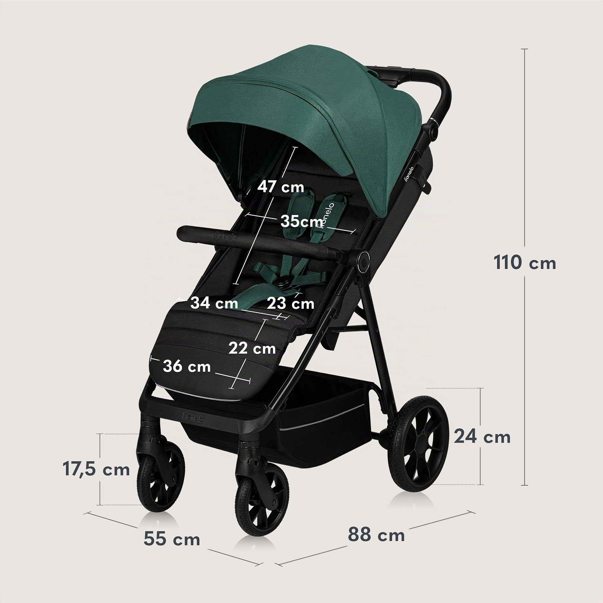 LIONELO Mira Passeggino Compatto e Leggero per Bambini fino a 22 kg