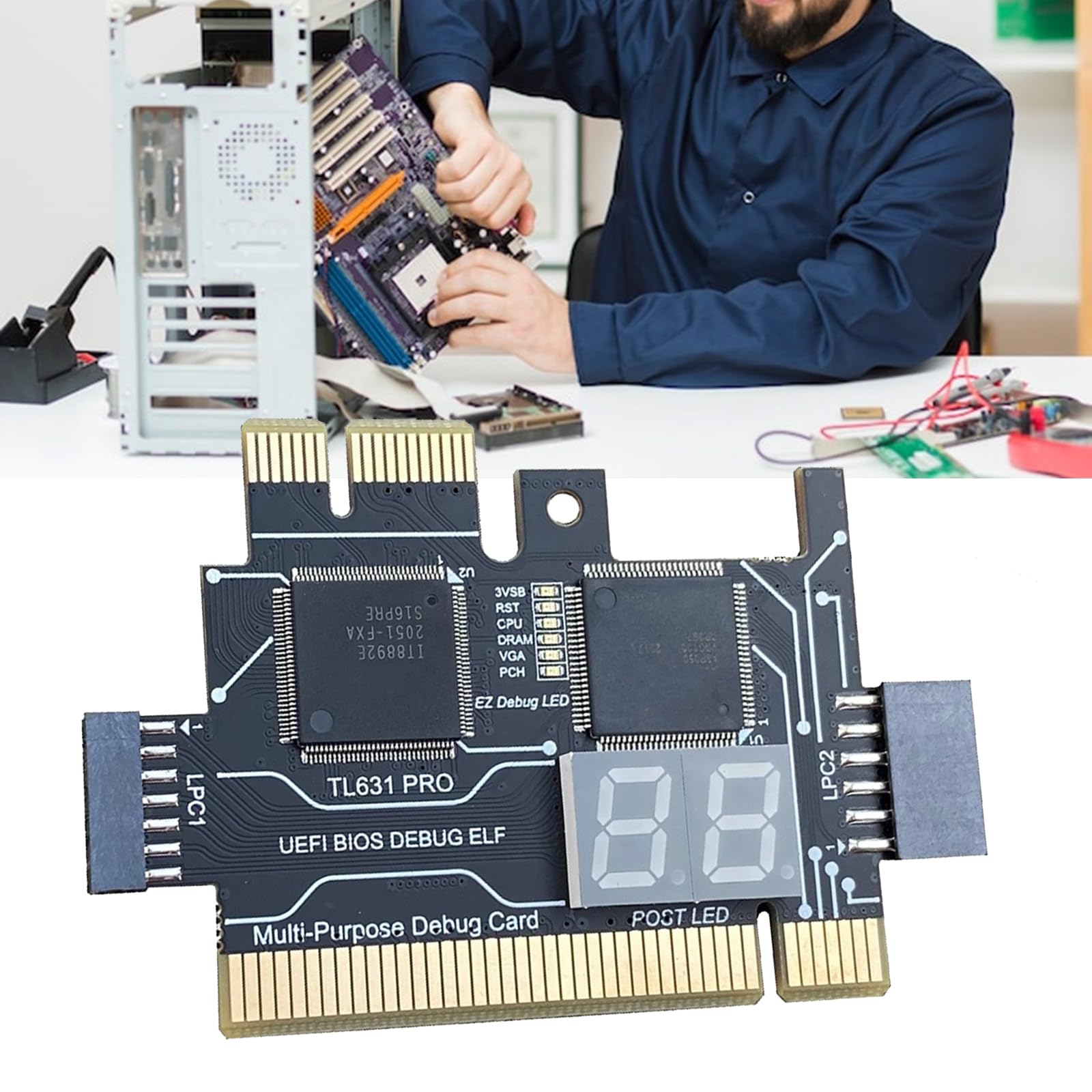 TL631 PCIE akcesoria do kart diagnostycznych PCIE do płyty głównej LPC analizatory diagnostyczne karta testowa wielofunkcyjna
