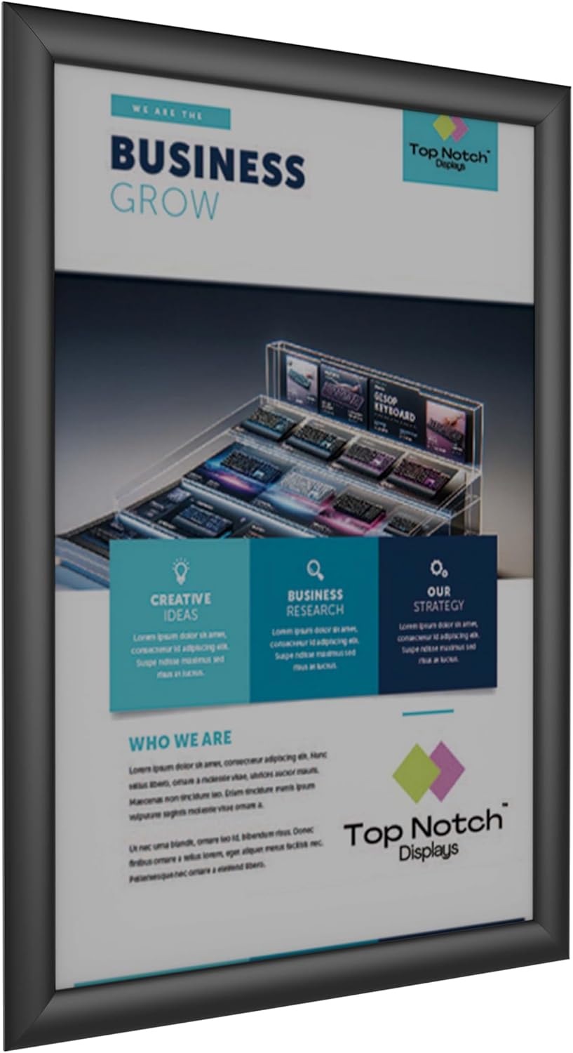 Snap Frames 11 x 17, Aluminum Frame, Wall Mount, 1" Profile, Black Powder Coated Finish, Great for Posters, Photos, Signage, Stylish Look for Offices, Retail, or Homes - Pack of 1