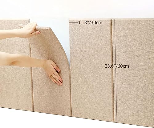 Miniatura 2 de 12 calcomanías de felpa para pared, cabecero tapizado para despegar y pegar, 23.6 x 11.8 pulgadas, acolchado de pared anticolisión, panel de pared