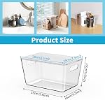 Bacs de rangement en plastique transparent, Organisateurs de Pantry & Conteneurs de rangement, Organisateur de cabinet, Home Organization Doit avoir pour cuisine, Salle de lavage, Bureau, Cabinet & Congélateur (4 Boîte avec Lids)