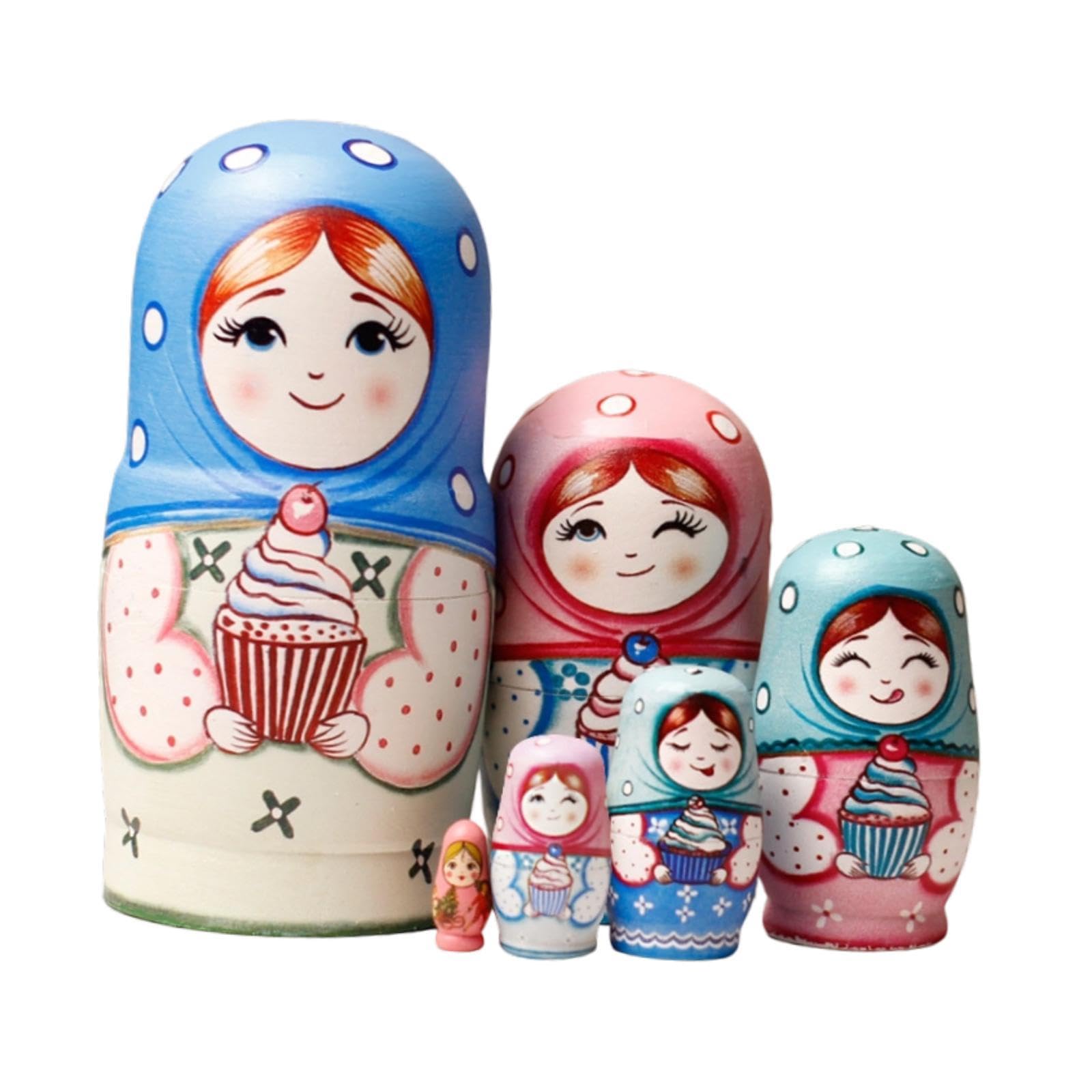 Amazon | マトリョーシカ人形 6体セット 木製 ロシアの入れ子人形 伝統