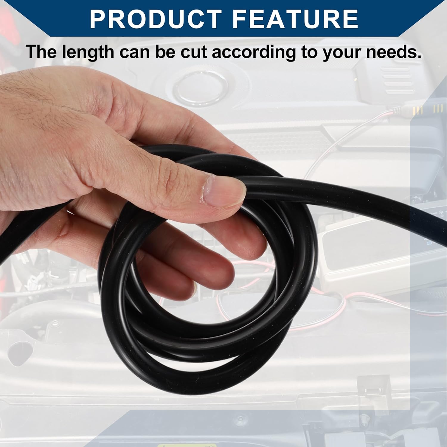 Silicone Vacuum Tubing Hose Automotive Vacuum Line for Toyota High Temperature 15ft 9/16" 14mm ID 3.5mm Thickness 1 Pc Black