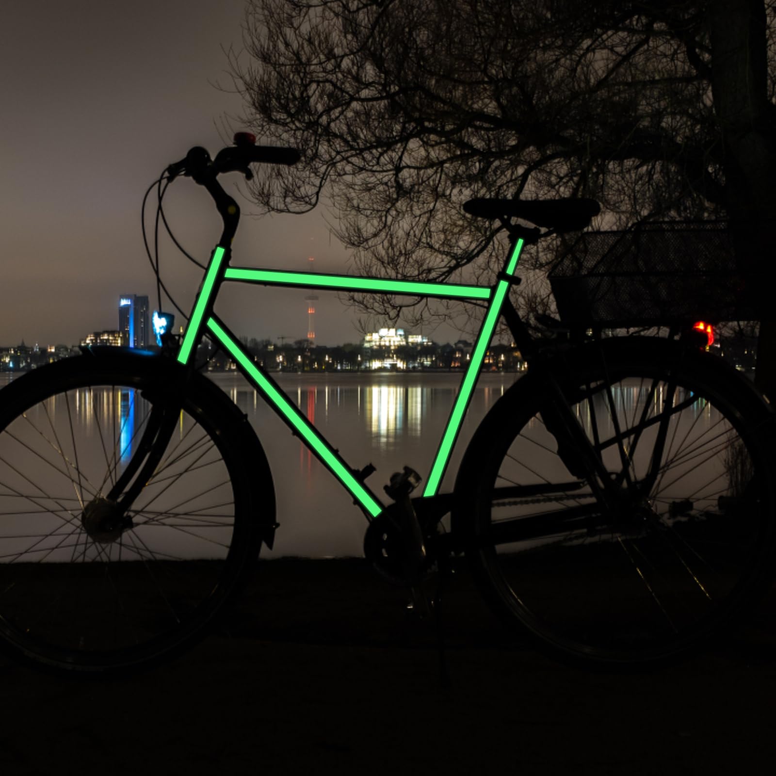 taśma klejąca fluorescencyjna, taśma świecąca, fluorescencyjne naklejki, taśma do oznaczania podłogi, reflektory rowerowe naklejki wodoodporne, samoprzylepna taśma, 10 M