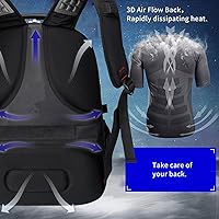 Vista 6 de Shrradoo Mochila de viaje extragrande para laptop, 52 litros, con puerto de carga USB, para portátiles de 17 pulgadas, para hombres y mujeres