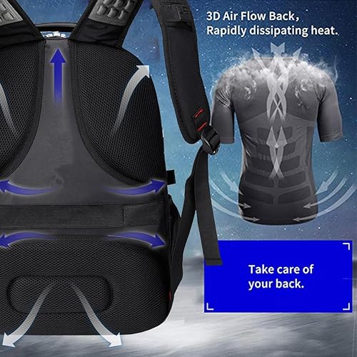 Miniatura 6 de Mochila extra grande para laptop de viaje de 52 L con puerto de carga USB para portátiles de 17 pulgadas para hombres y mujeres