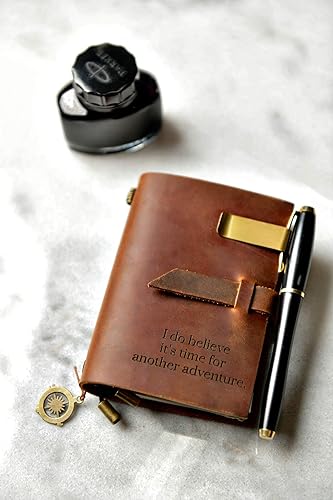 Personalized Distressed Leather Journal by Left Coast Original