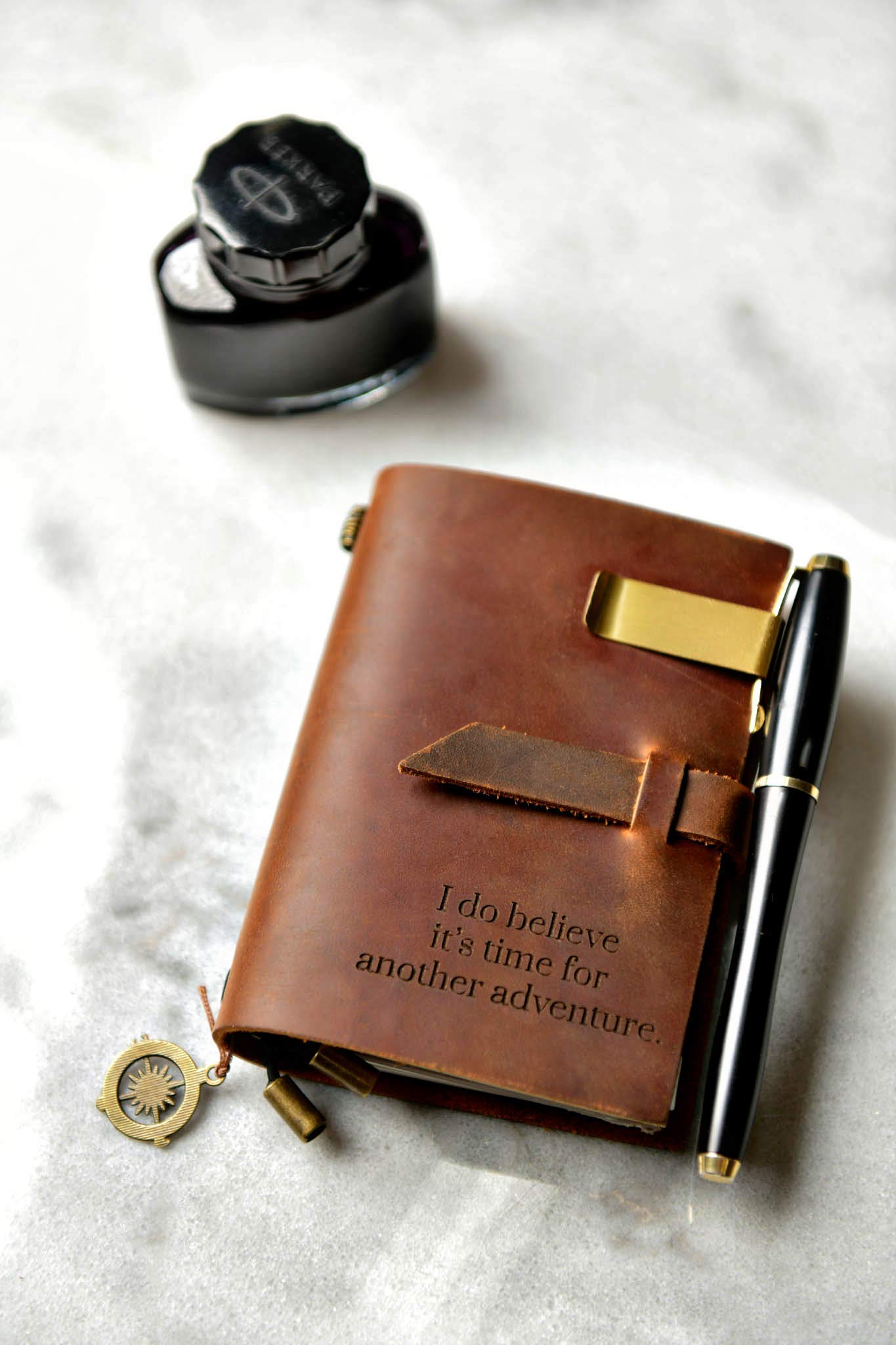 Personalized Distressed Leather Journal by Left Coast Original