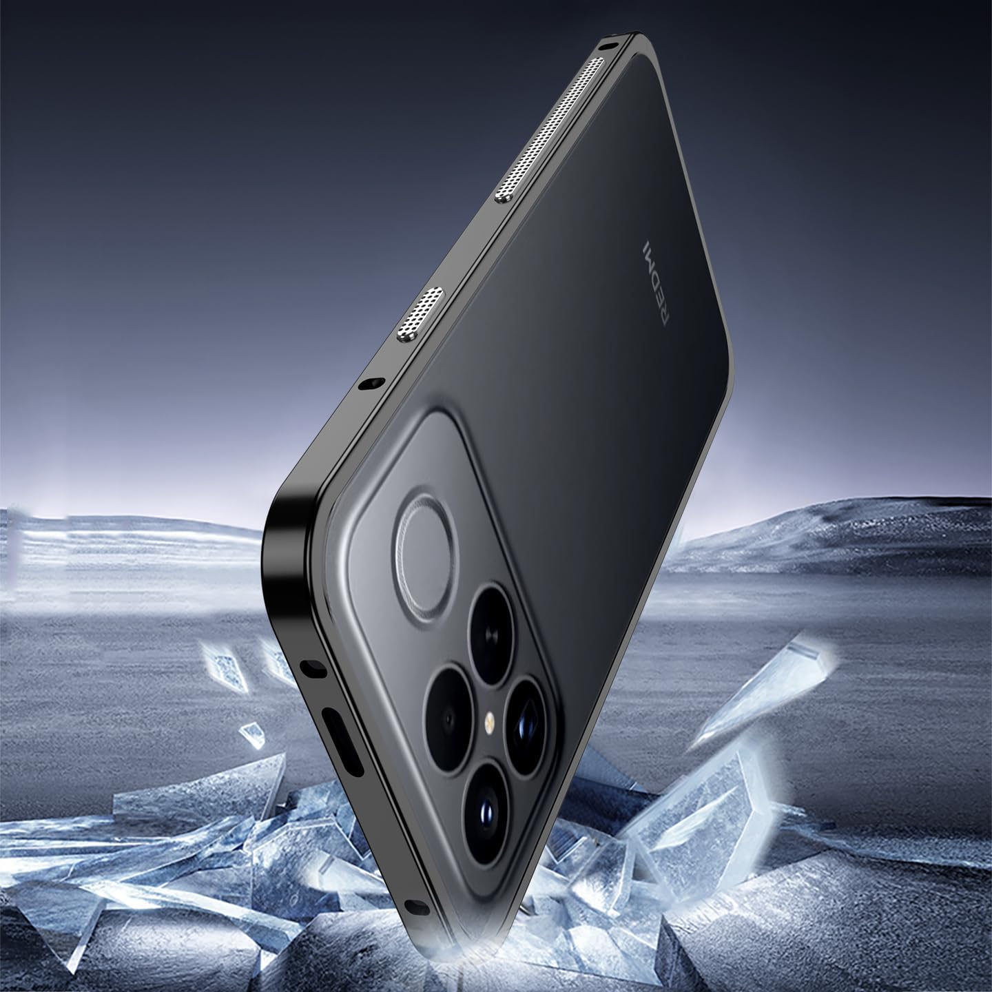 for Xiaomi Poco F8 Ultra Bumper Protection Case, Aviation Aluminum Alloy Frame Shockproof, No Back Cover Design Heat Dissipation (Blue)
