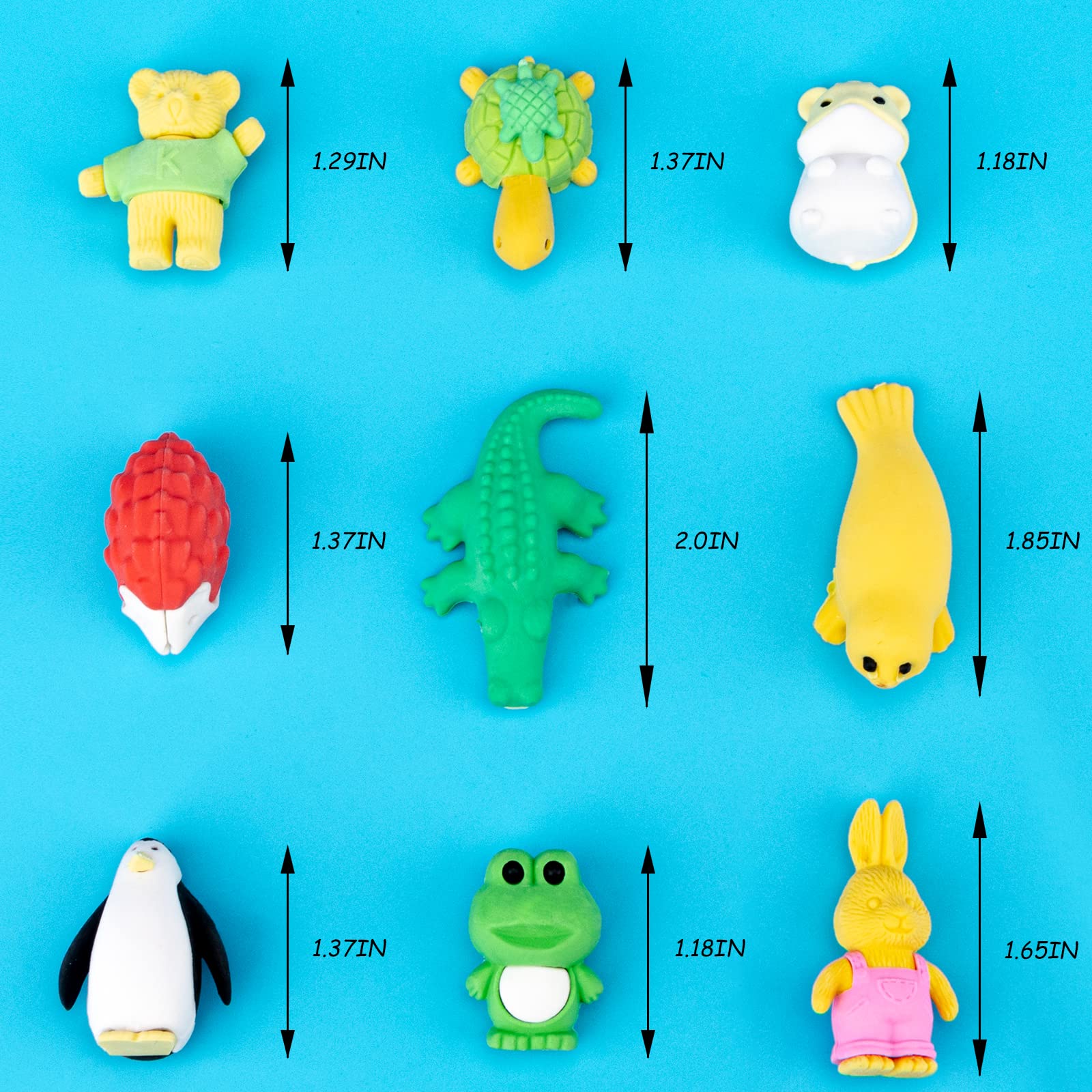 Zestaw 40 gumek do ścierania ołówków dla dzieci, puzzle, zabawki, nagrody dla uczniów, artykuły szkolne, prezent (gumka)