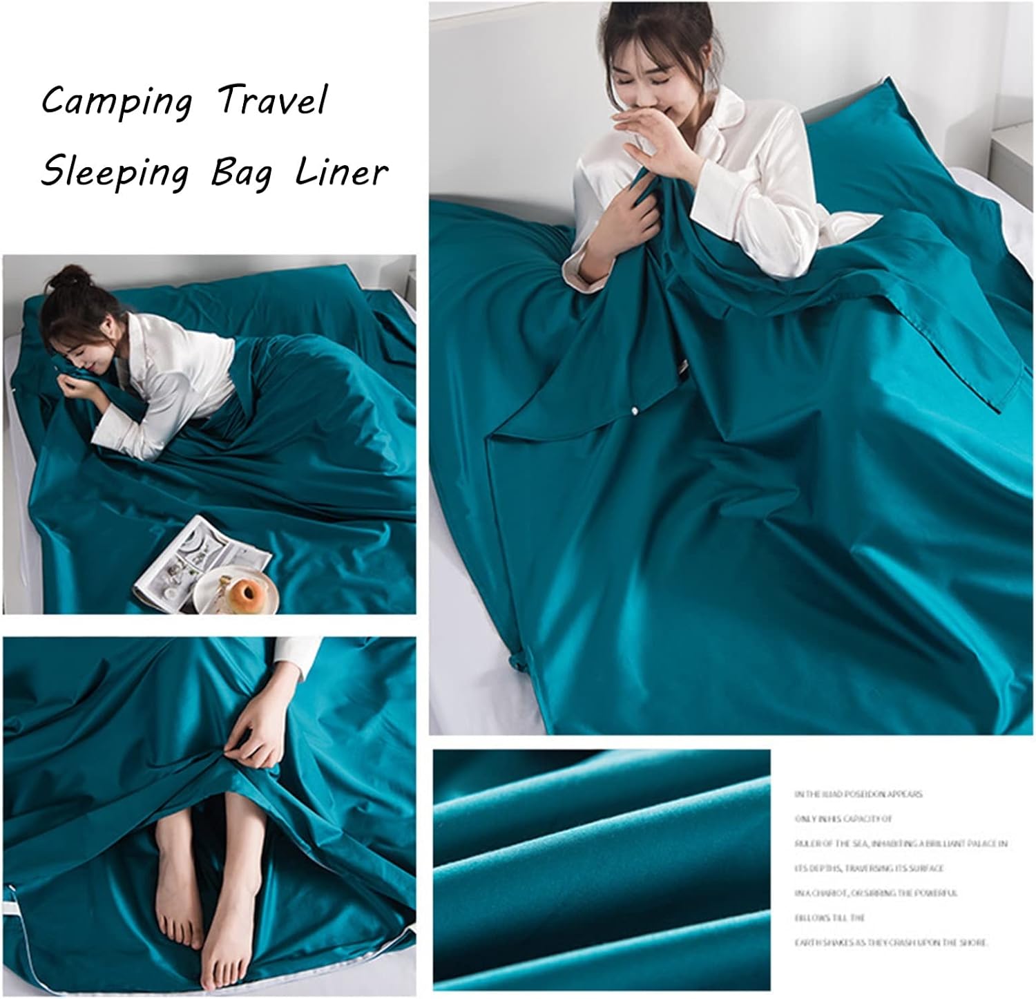 Sleeping Bag Liners Compact Adult Sleeping Bag Liner, Ultralight Camping and Travel Sheets, Comfortable Cotton Single Double Sleeping Bag Sheet, Easy to Wash (Size : 120x210cm/47.24x82.67in)