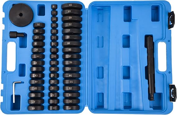 DHA 52 Pcs Custom Bushing Press Kit Bush Bearing Race and Seal Driver Insert Removal Tool Set